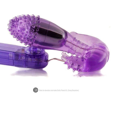 Stimolatore Anale Piccolo con Vibrazione e Rilievi Stimolanti Viola